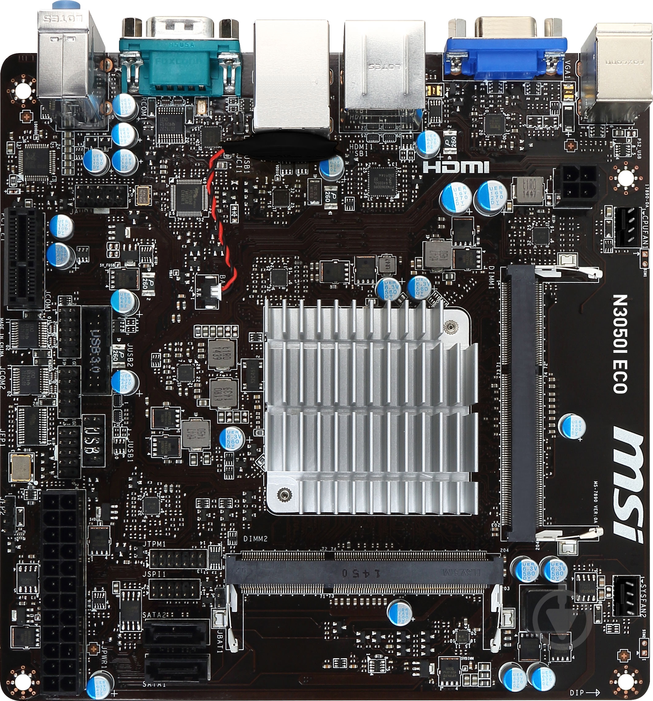 Материнская плата MSI N3050I ECO (Integrated CPU, SoC, mini ITX) - фото 1 Материнская плата MSI N3050I ECO (Integrated CPU, SoC, mini ITX) - фото 1