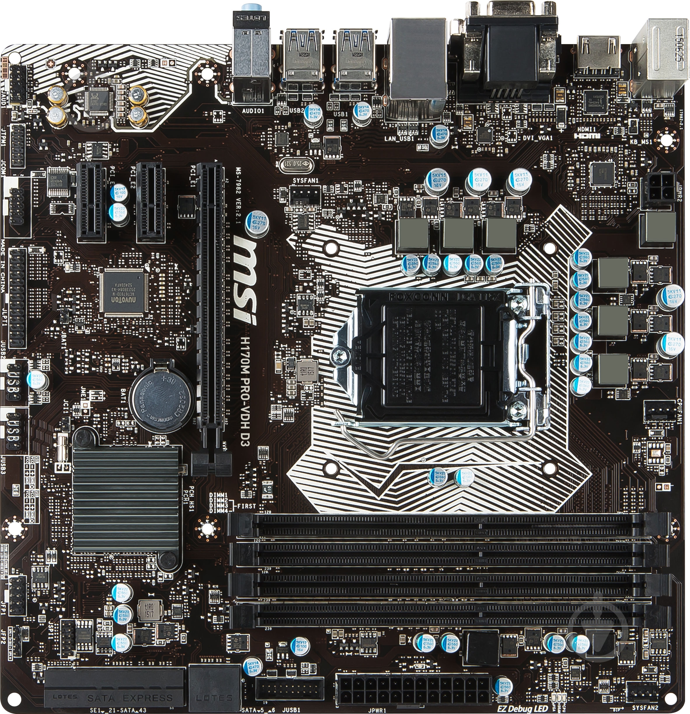 Материнская плата MSI H170M PRO-VDH D3 (Socket 1151, Intel H170, mirco ATX) - фото 1 Материнская плата MSI H170M PRO-VDH D3 (Socket 1151, Intel H170, mirco ATX) - фото 1