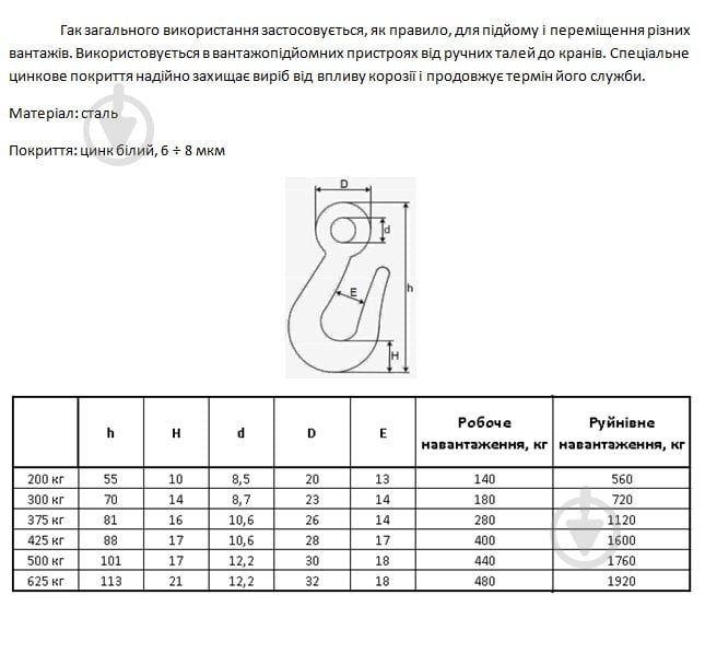 Крюк крановый 200 кг - фото 2