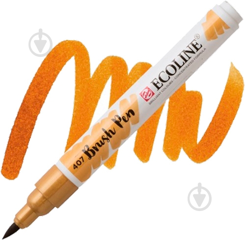 Маркер акварельний Ecoline Talens Brushpen 407 11504070 охра темна - фото 1