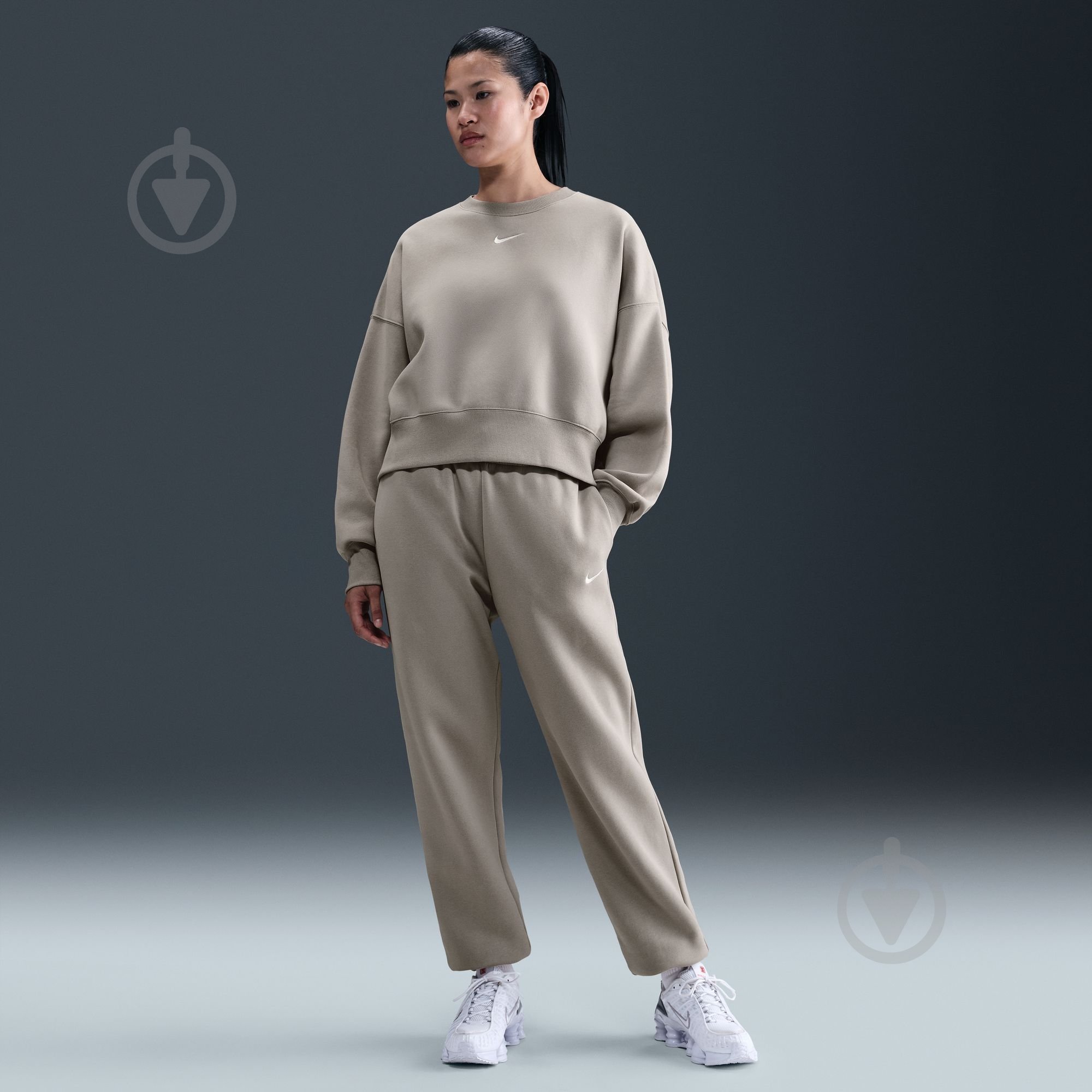 Штани Nike W NSW PHNX FLC HR OS PANT 2 FZ5996-009 р. M бежевий - фото 5