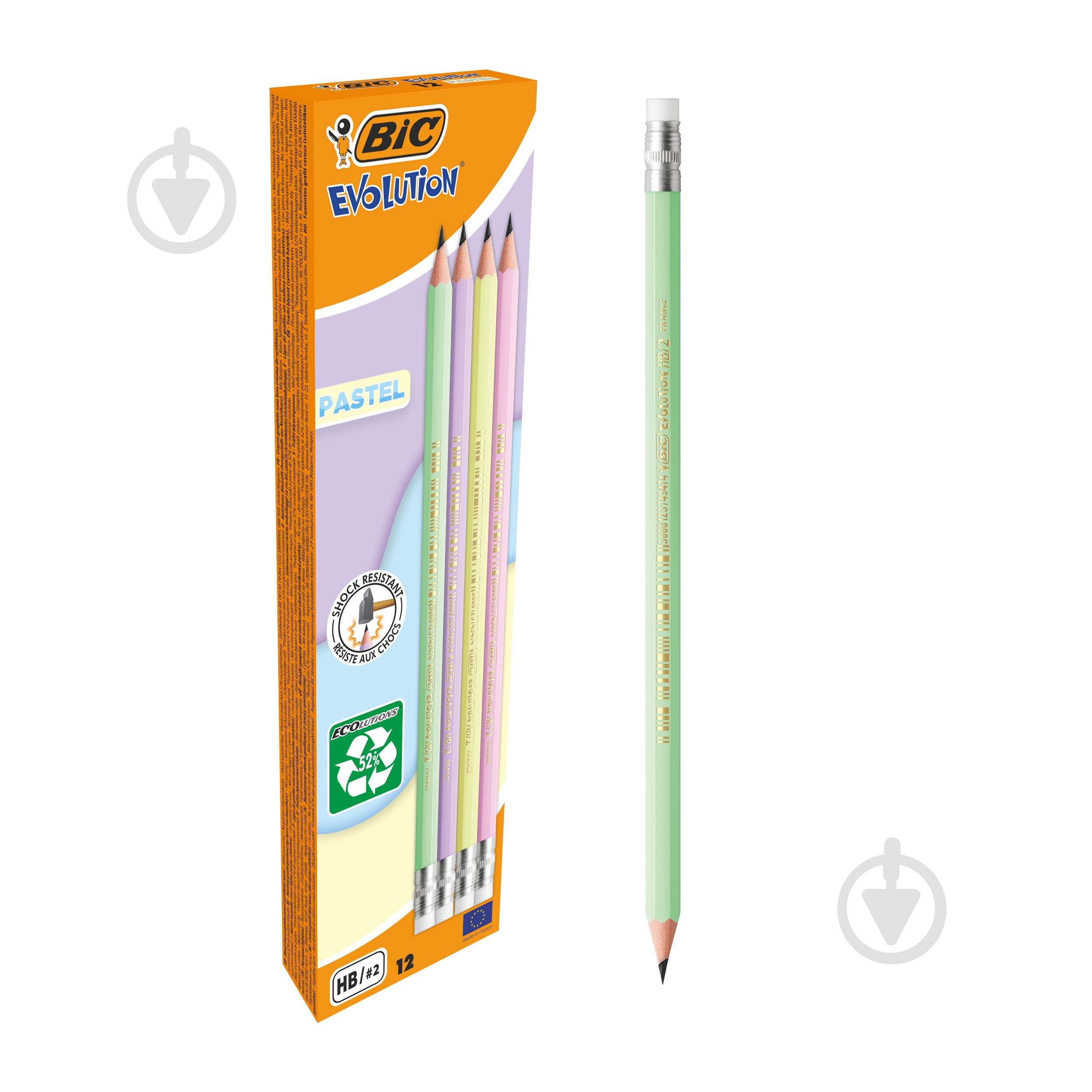 Олівець графітний з гумкою HB Pastel Evolution BIC - фото 1