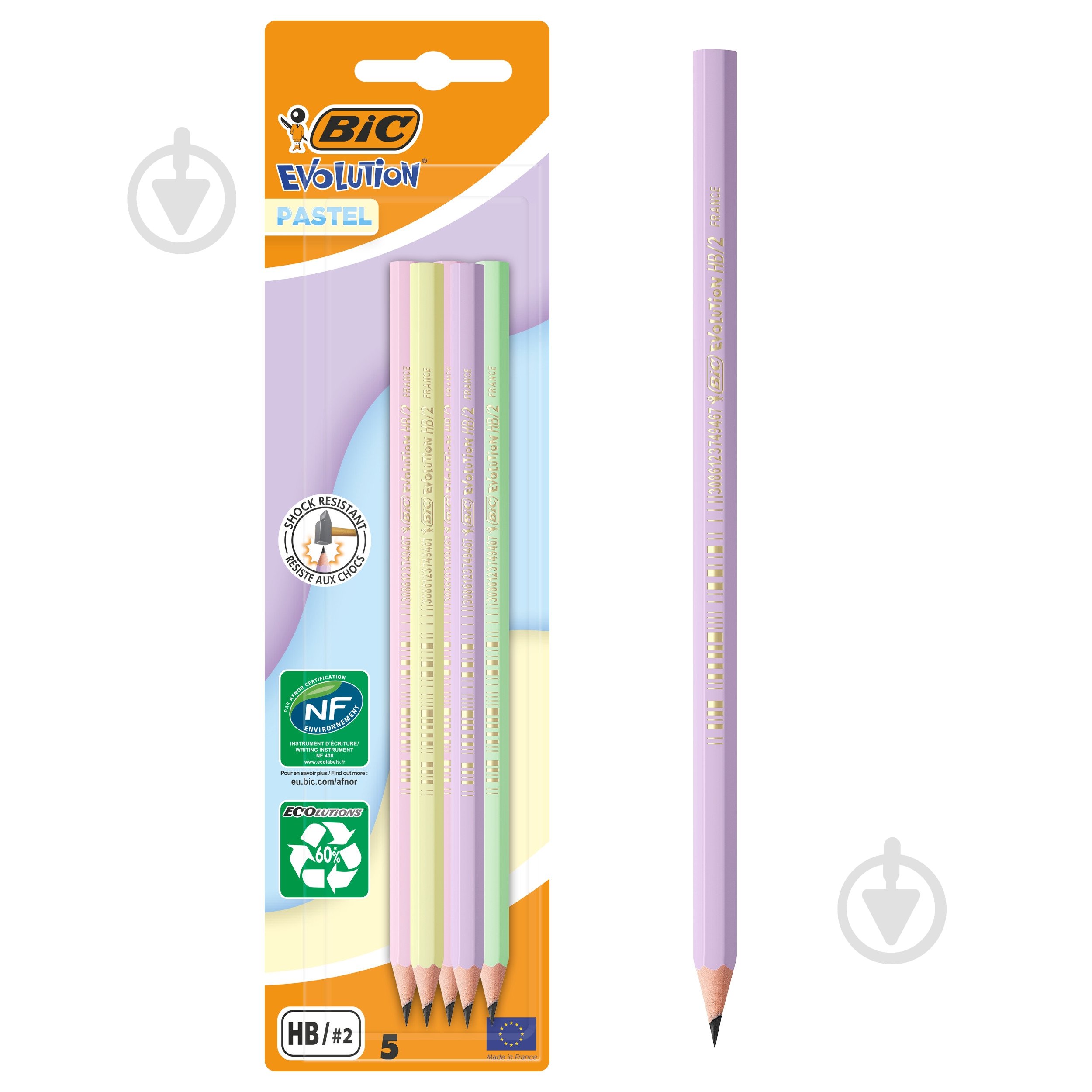 Олівець чорнографітний Evolution Pastel BIC - фото 1