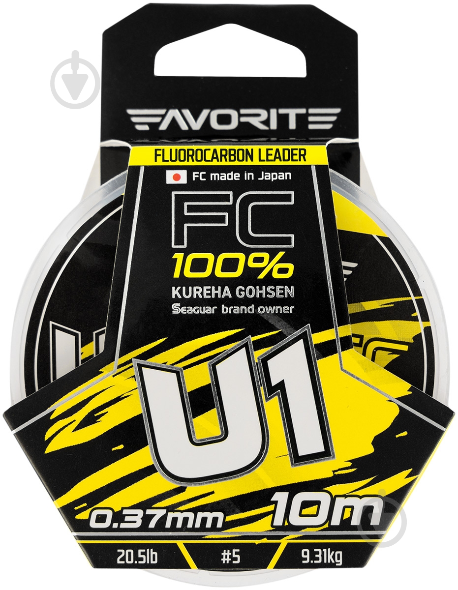 Флюорокарбон Favorite 10 м 0,37 мм 9,31 кг U1 FC - фото 1