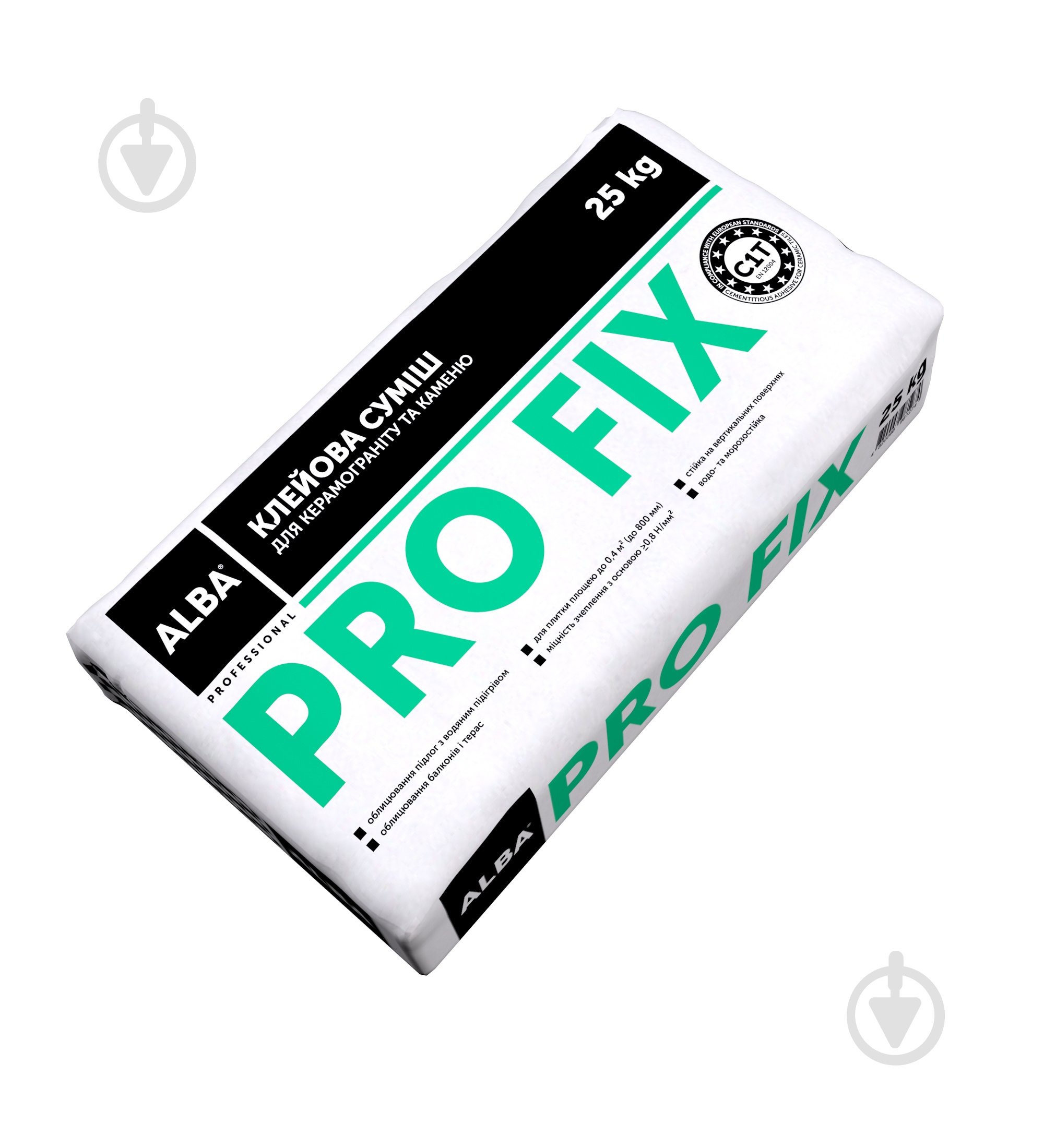 Клей для плитки ALBA , керамограніту/каменю PRO FIX 25 кг - фото 1