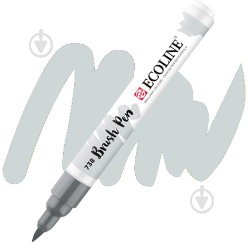 Маркер акварельный Ecoline Talens Brushpen 738 11507380 серо-золотой светлый - фото 1