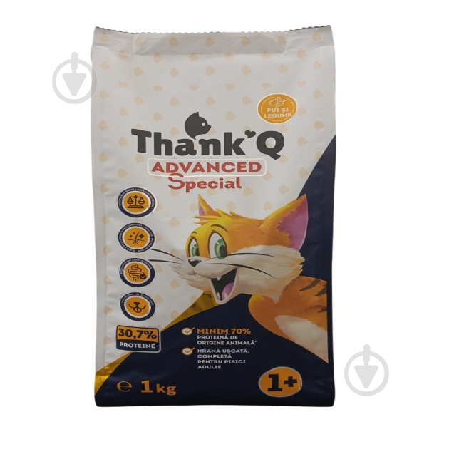 Корм сухой для котов ThankQ с курицей 1 кг - фото 1 Корм сухой для котов ThankQ с курицей 1 кг - фото 1