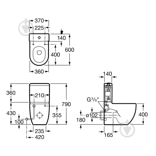 Унітаз ROCA Meridian-N A342248000 - фото 2 Унітаз ROCA Meridian-N A342248000 - фото 2