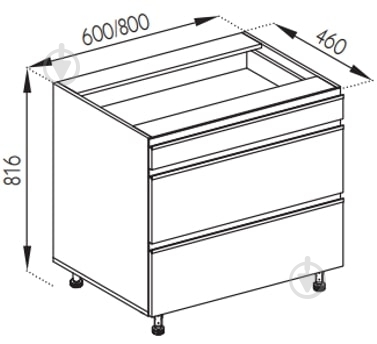 Тумба нижняя Софи (Н 60 3Ш (1+2)) графит серый/белый Світ Меблів - фото 5 Тумба нижняя Софи (Н 60 3Ш (1+2)) графит серый/белый Світ Меблів - фото 5