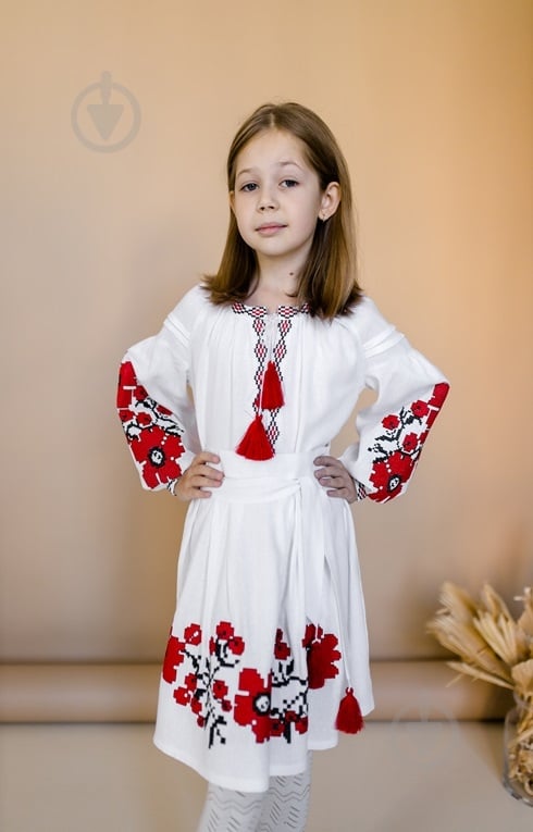 Сукня Galychanka Празькі квіточки р.128 білий Gdr-082 - фото 1