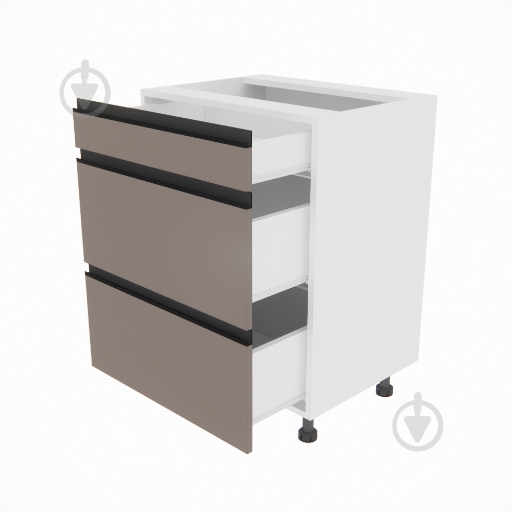 Тумба нижняя Софи (Н 60 3Ш (1+2)) глиняный серый/белый Світ Меблів - фото 2 Тумба нижняя Софи (Н 60 3Ш (1+2)) глиняный серый/белый Світ Меблів - фото 2