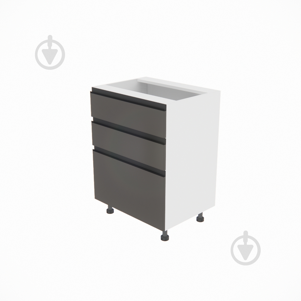 Тумба нижняя Софи (Н 60 3Ш (2+1)) графит серый/белый Світ Меблів - фото 1