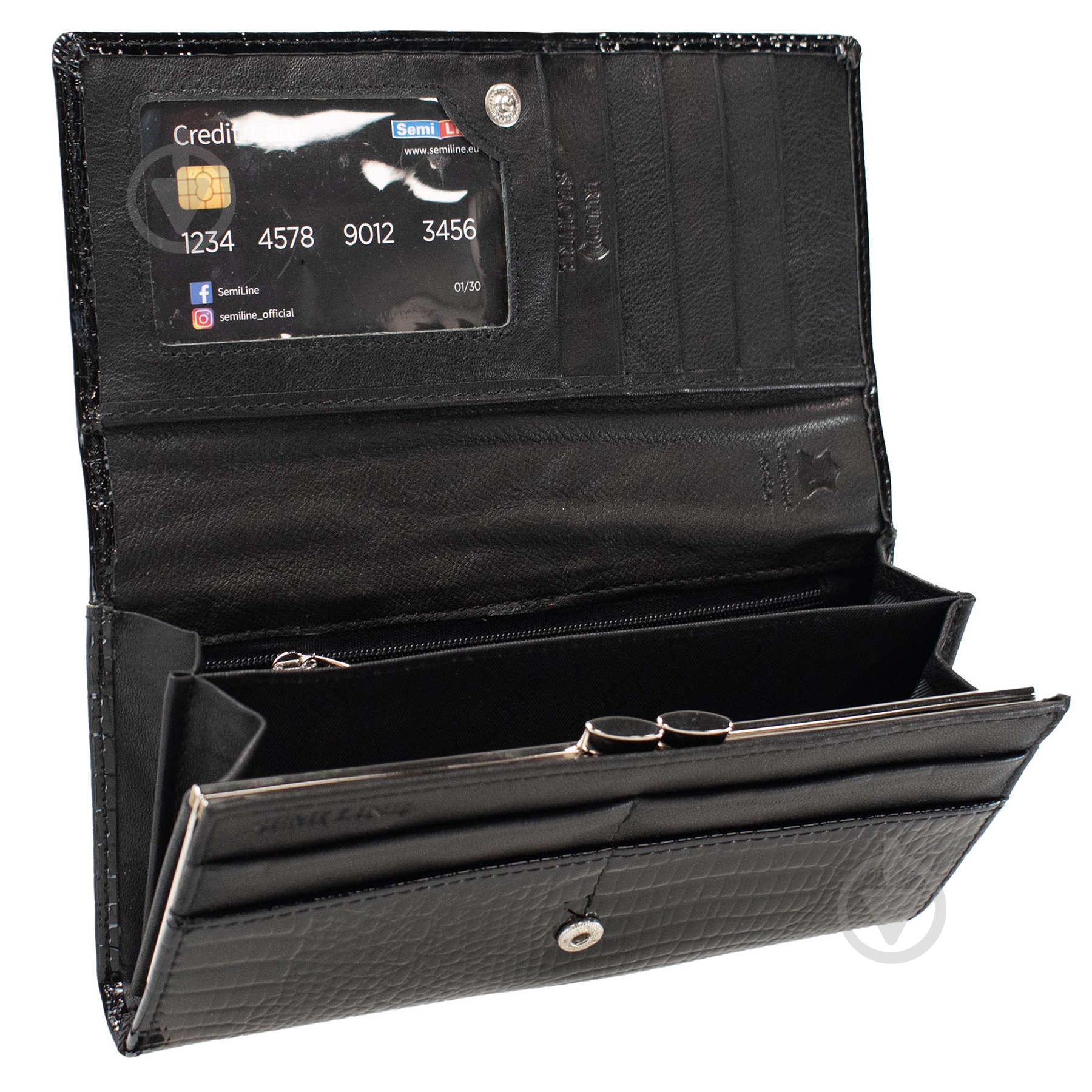 Кошелек женский SEMI LINE RFID Black P8228-0 - фото 3