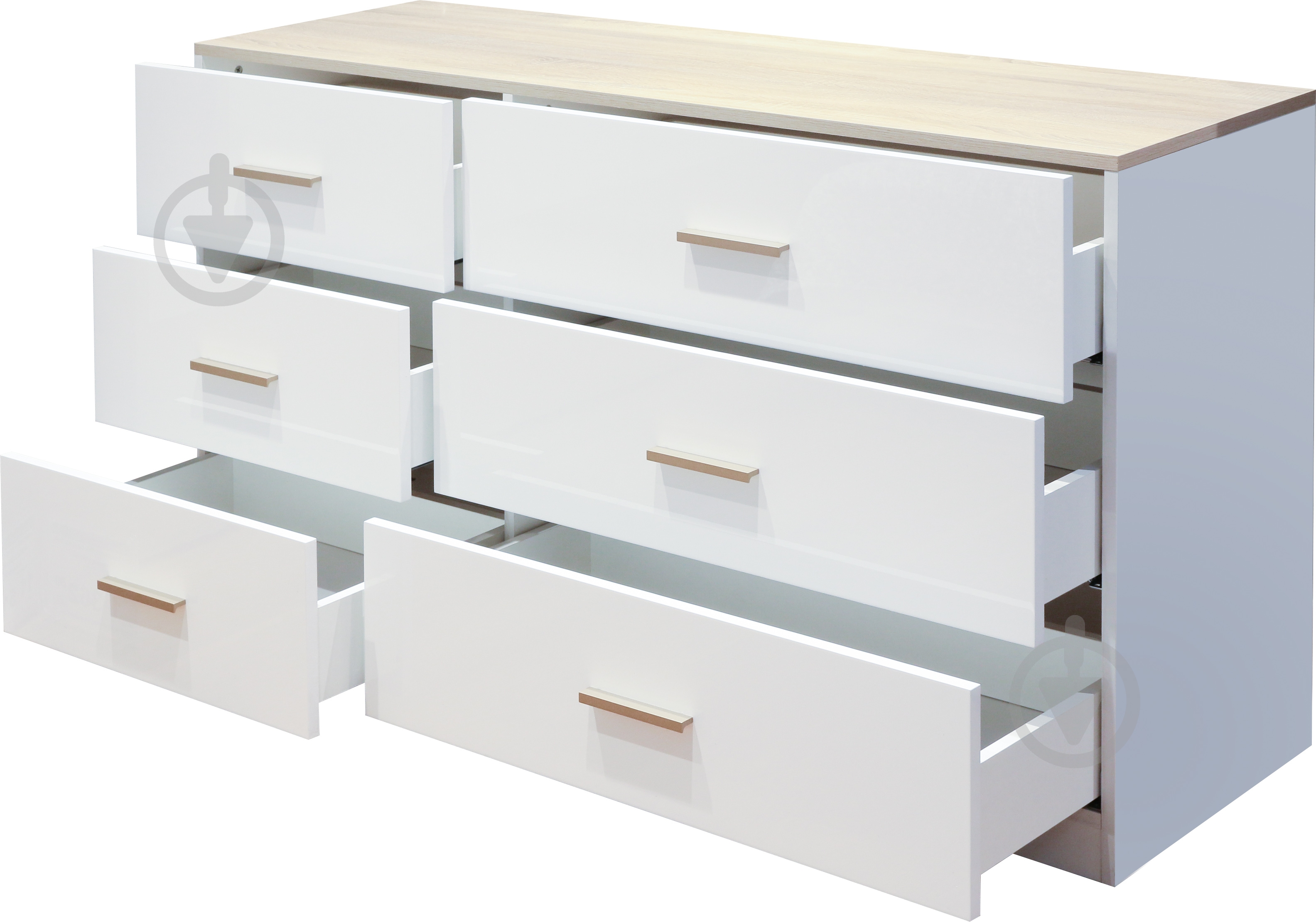 Комод Embawood Верона W1600 дуб самоа/белый - фото 2