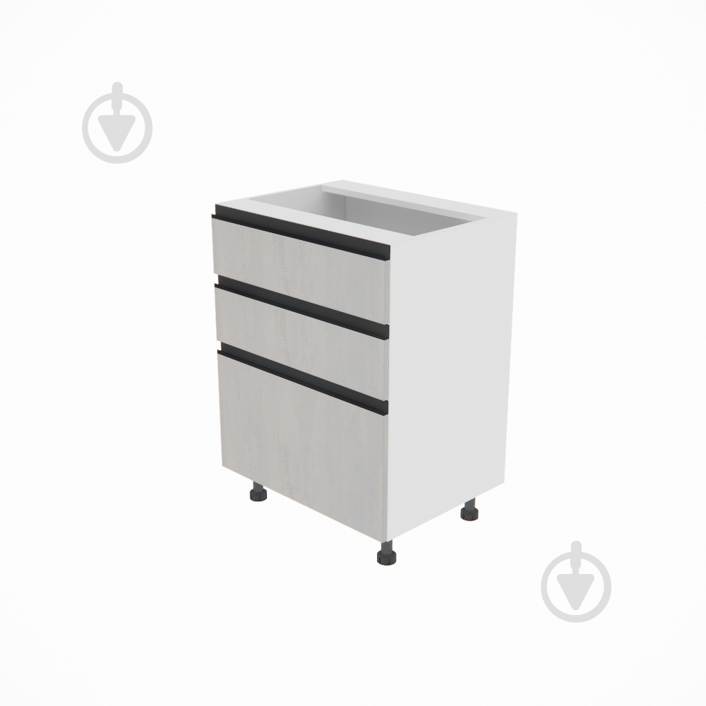 Тумба нижняя Софи (Н 60 3Ш (2+1)) шелковый камень/белый Світ Меблів - фото 1 Тумба нижняя Софи (Н 60 3Ш (2+1)) шелковый камень/белый Світ Меблів - фото 1