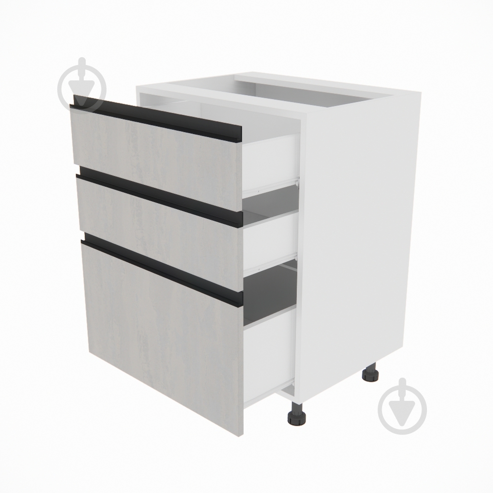 Тумба нижняя Софи (Н 60 3Ш (2+1)) шелковый камень/белый Світ Меблів - фото 2 Тумба нижняя Софи (Н 60 3Ш (2+1)) шелковый камень/белый Світ Меблів - фото 2