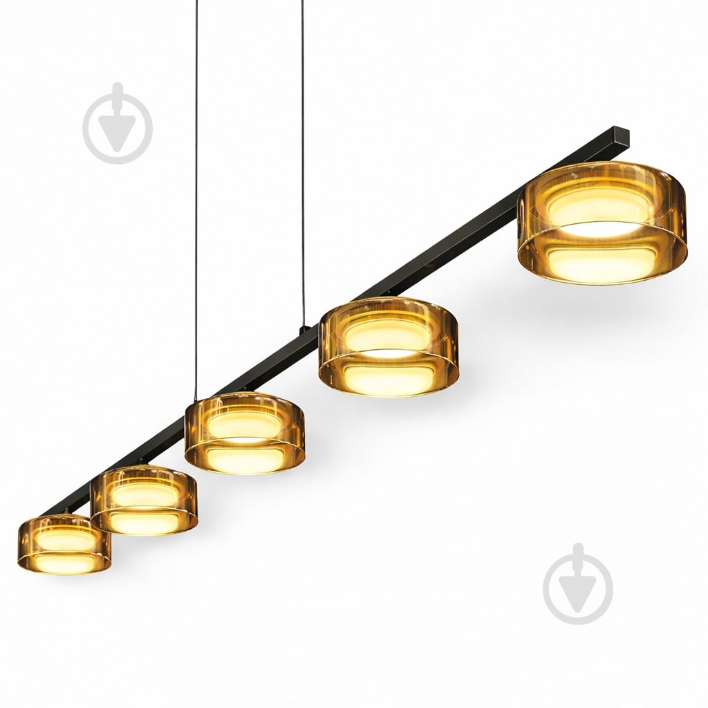 ВІТРИНА! Люстра підвісна LIGHT SET DUSHA MS241-ZD5 5x12 Вт GX53 чорний із бурштиновим - фото 3