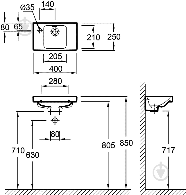 Умывальник Jacob Delafon Odeon Up E4759-00 - фото 3