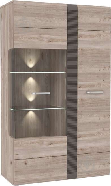 Вітрина Forte Meble Locarno 2D LCRV521 R темно-сірий / дуб нельсон - фото 1 Вітрина Forte Meble Locarno 2D LCRV521 R темно-сірий / дуб нельсон - фото 1