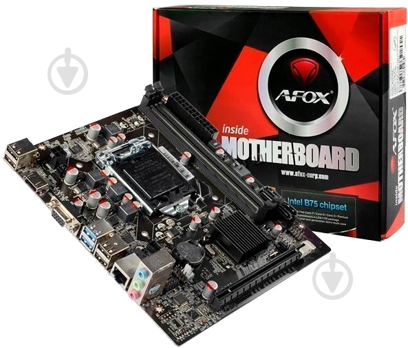 Материнская плата AFOX IB75-MA5 (Socket 1155, Intel B75, mini ATX) - фото 1