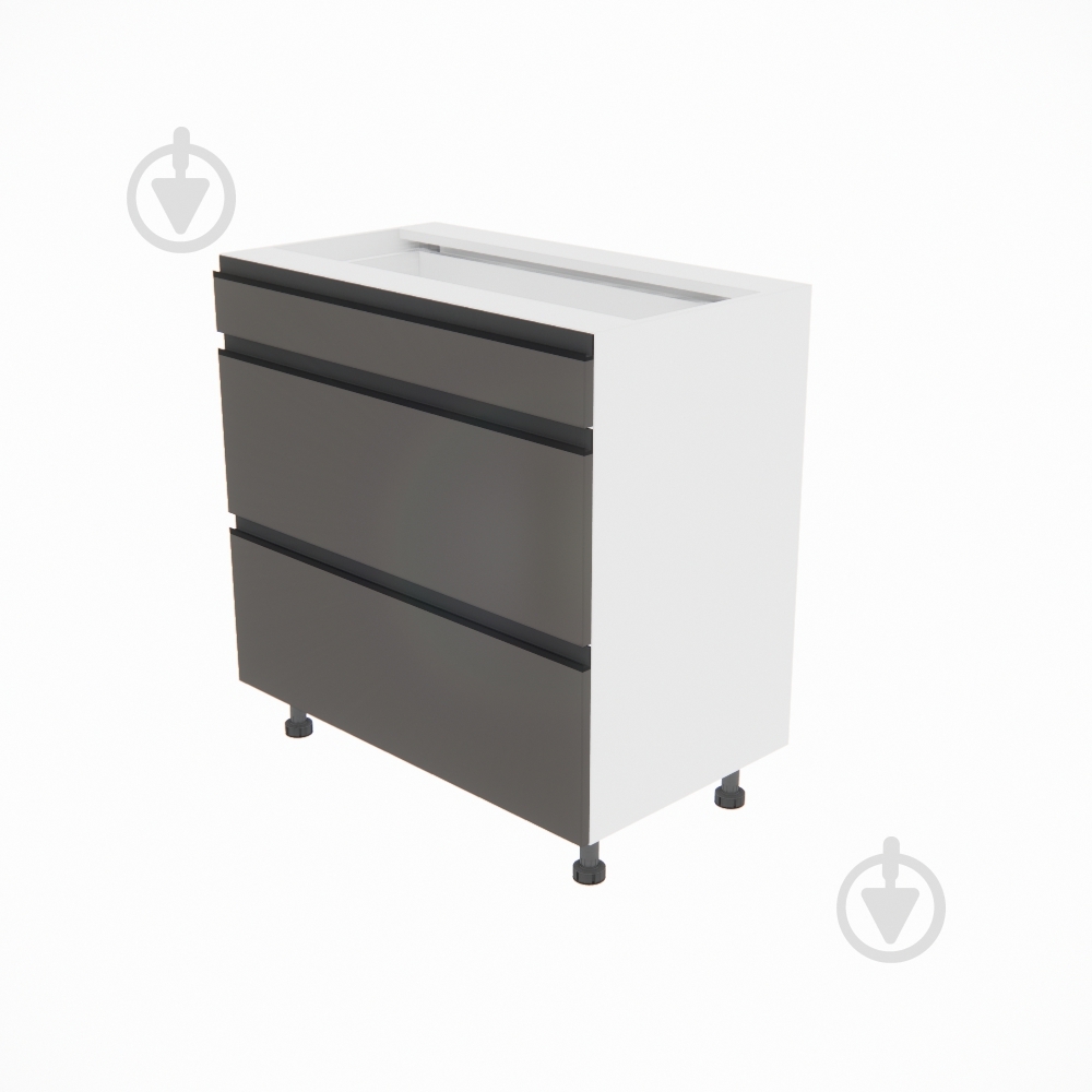 Тумба нижня Софі (Н 80 3Ш (1+2)) графіт сірий/білий Світ Меблів - фото 1 Тумба нижня Софі (Н 80 3Ш (1+2)) графіт сірий/білий Світ Меблів - фото 1