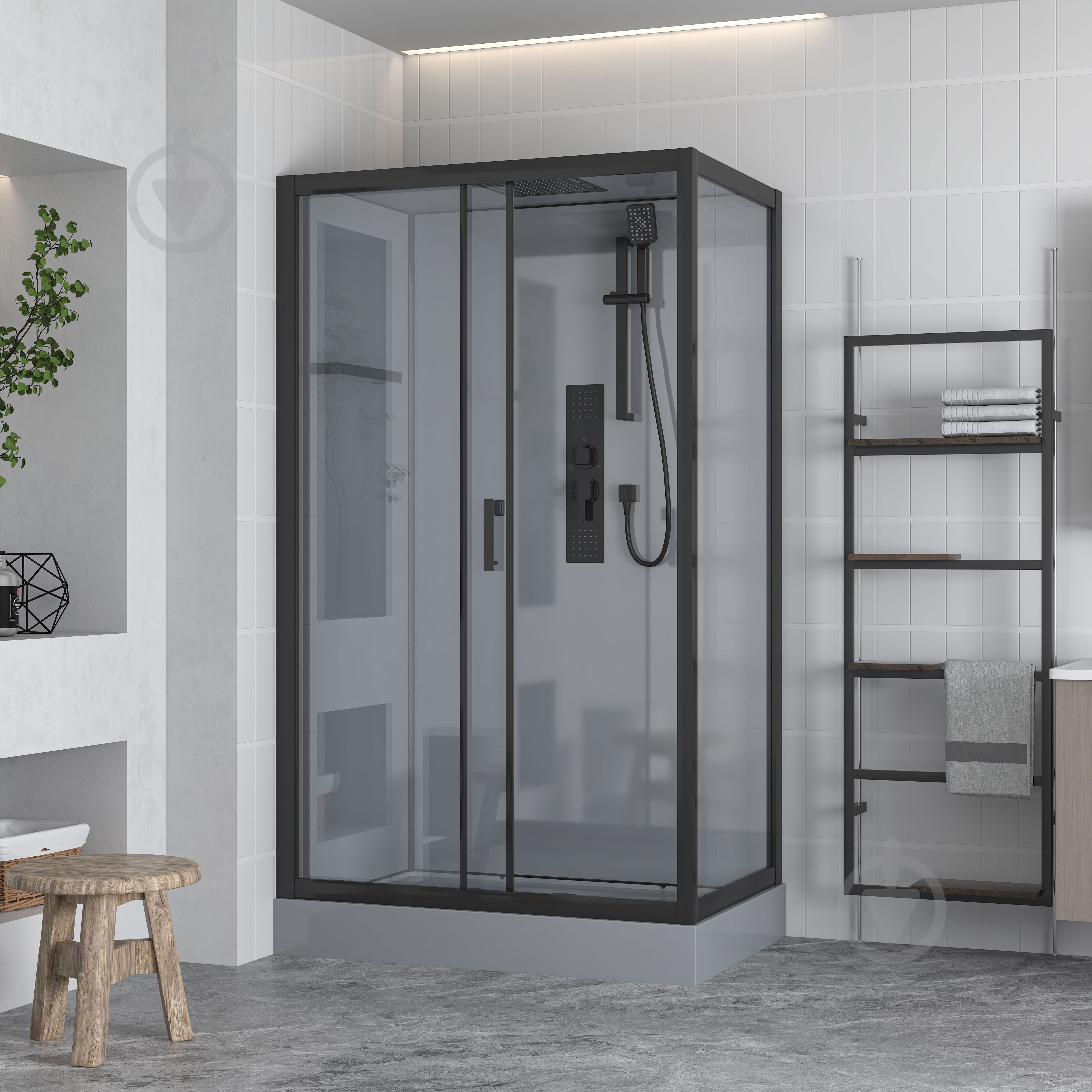 Душовий бокс EGO Pure Black 80x120 K-3507-B - фото 3