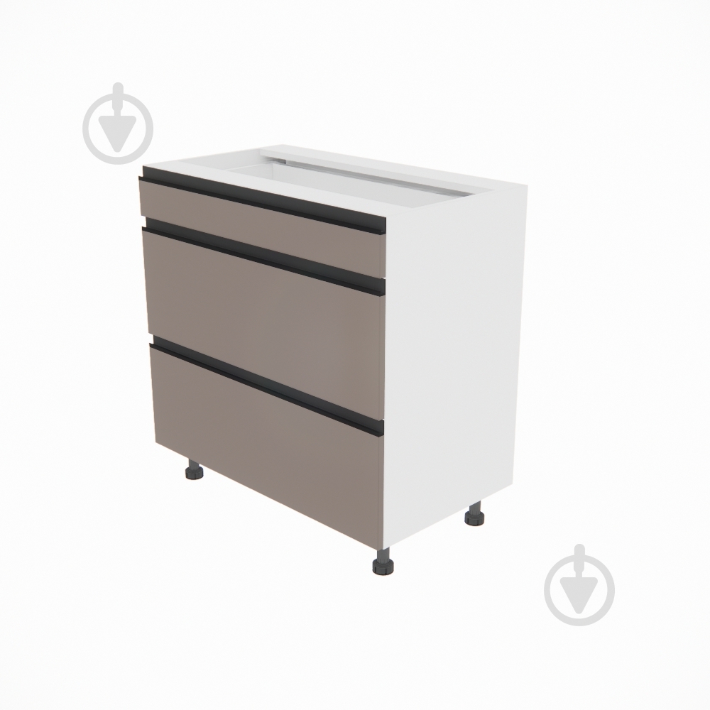 Тумба нижняя Софи (Н 80 3Ш (1+2)) глиняный серый/белый Світ Меблів - фото 1