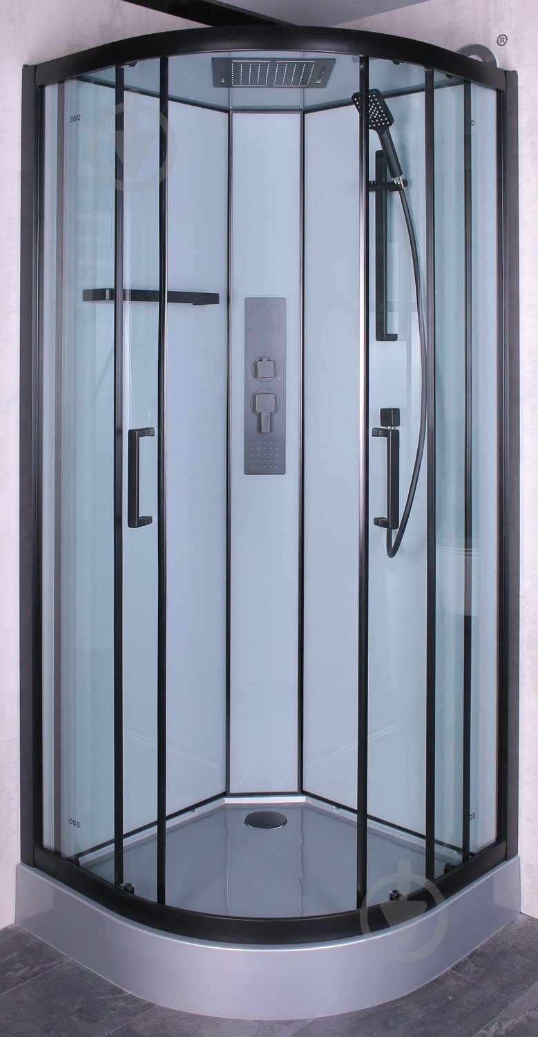 Душовий бокс EGO Pure Black 90x90 см K-3501-B - фото 1