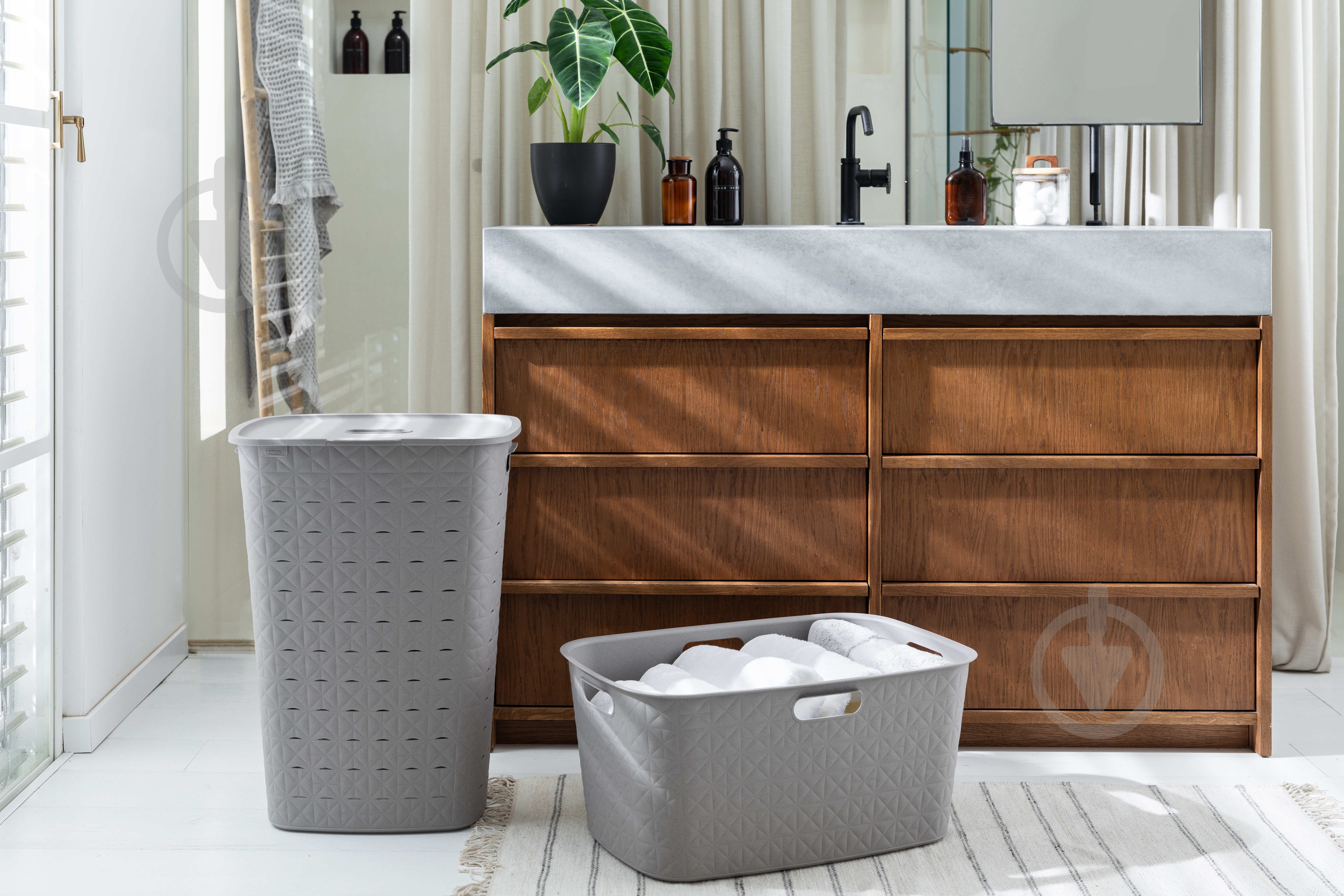 Кошик для білизни Curver 258704 бежевий Softex 45 л 270x570x370 мм - фото 3