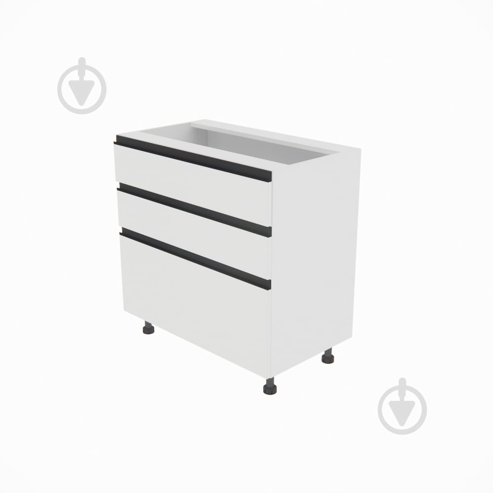 Тумба нижняя Софи (Н 80 3Ш (2+1)) белый/белый Світ Меблів - фото 1 Тумба нижняя Софи (Н 80 3Ш (2+1)) белый/белый Світ Меблів - фото 1