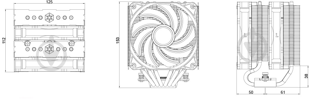Процессорный кулер SilverStone Hydrogon HYD120 AR GB - фото 15