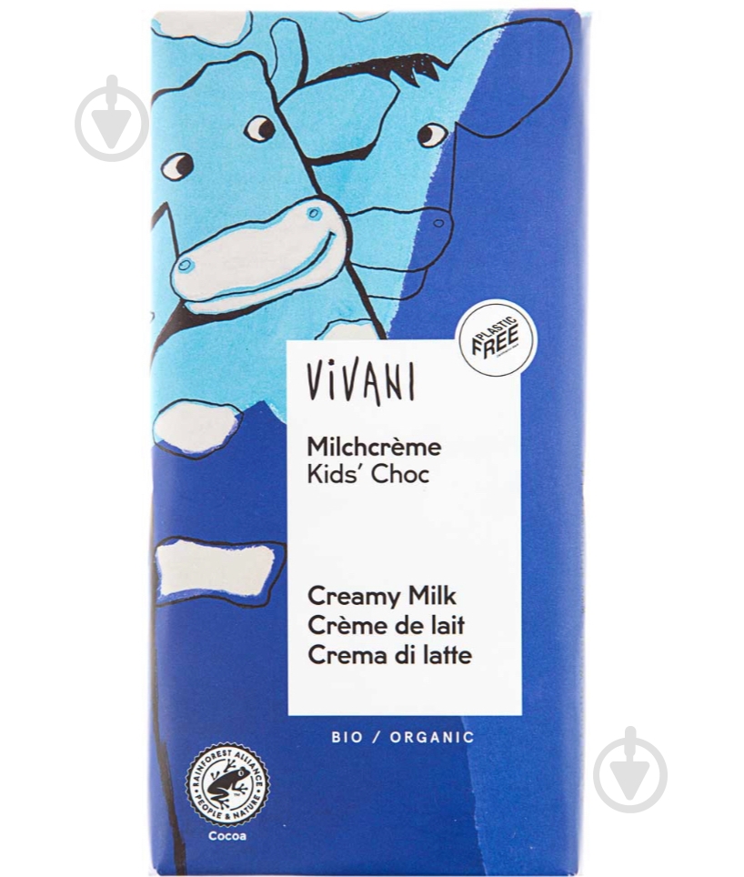 Молочный шоколад Vivani органический Kids с молочным кремом 100 г - фото 1 Молочный шоколад Vivani органический Kids с молочным кремом 100 г - фото 1
