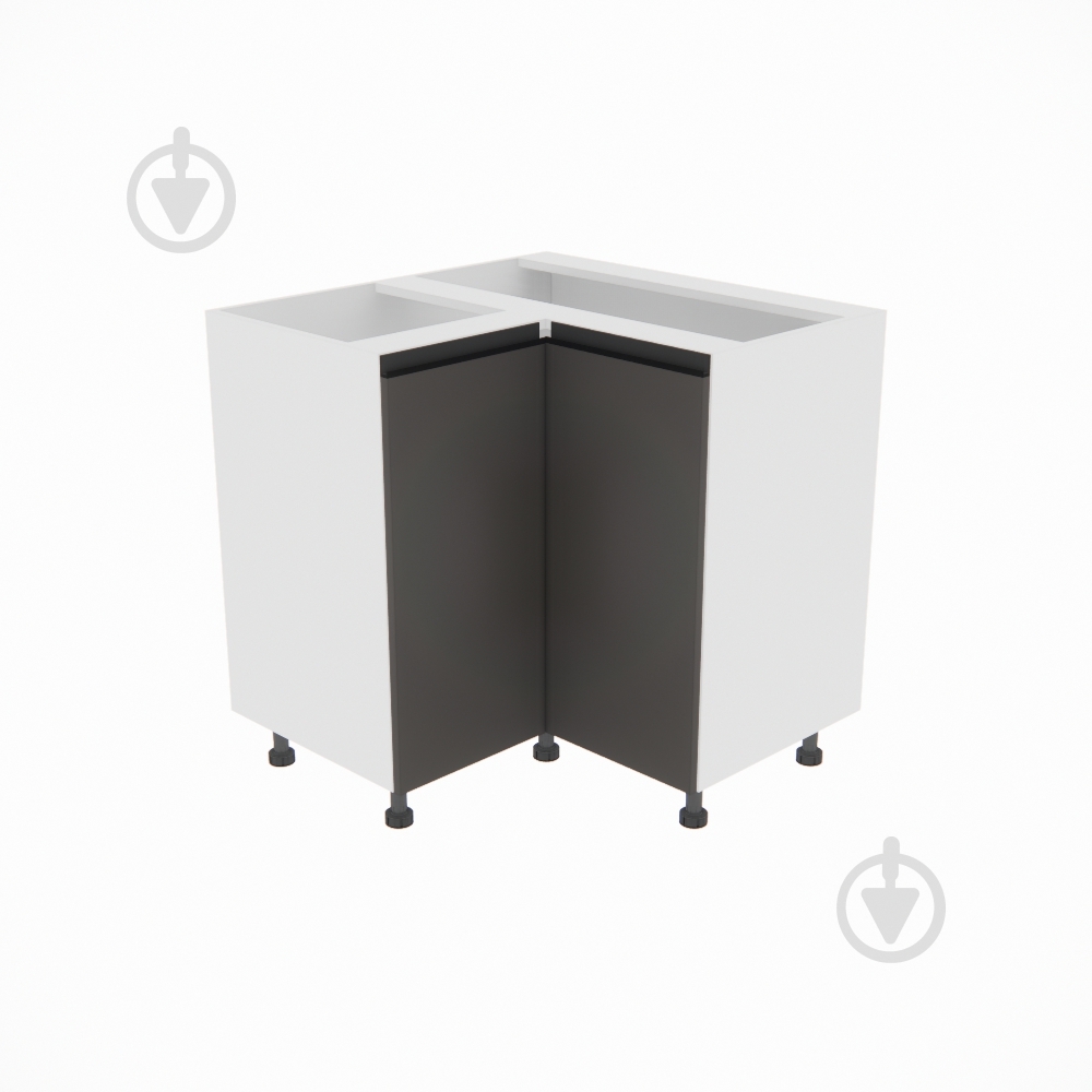 Тумба нижня Софі (Н 90х90 права) графіт сірий/білий Світ Меблів - фото 1