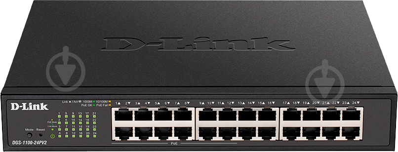 Коммутатор D-Link DGS-1100-24PV2 24X1GE (PORTS 1-12 W/POE SUPP) EASYSMART - фото 1