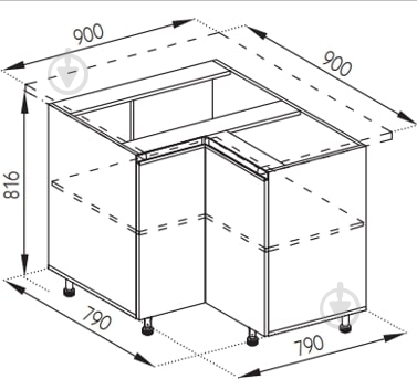Тумба нижняя Софи (Н 90х90 левая) глиняный серый/белый Світ Меблів - фото 5 Тумба нижняя Софи (Н 90х90 левая) глиняный серый/белый Світ Меблів - фото 5