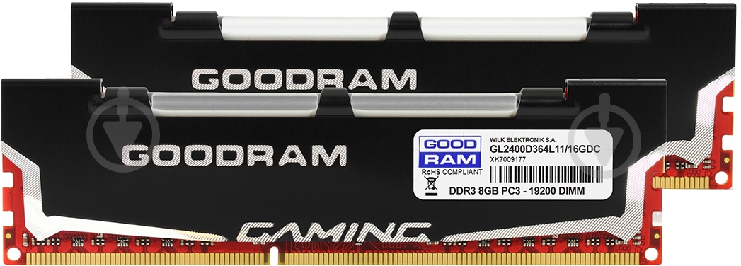 Оперативная память GOODRAM DDR3 SDRAM 16 GB (2x8GB) 2400 MHz (GL2400D364L11/16GDC) - фото 1 Оперативная память GOODRAM DDR3 SDRAM 16 GB (2x8GB) 2400 MHz (GL2400D364L11/16GDC) - фото 1