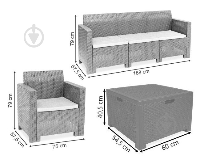 Комплект мебели Bica Nebraska 3 графит - фото 5