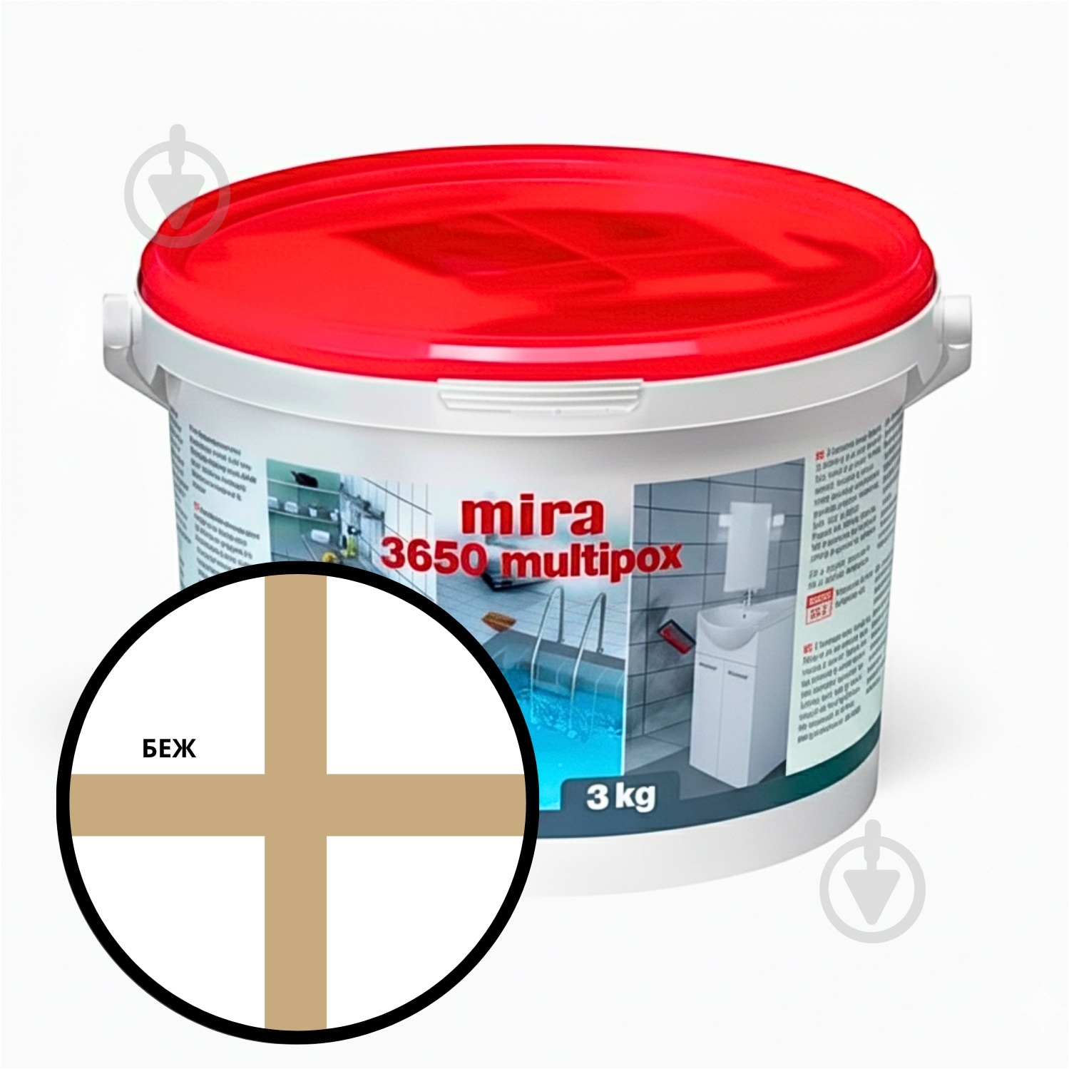 Затирка для плитки Mira 3650 multiрох 3 кг бежевый - фото 1