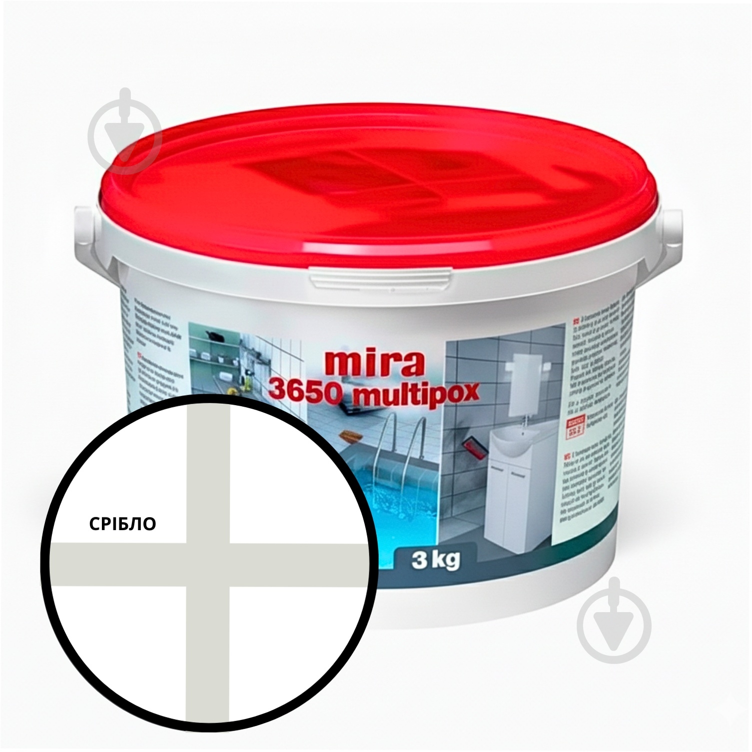 Затирка для плитки Mira 3650 multiрох 3 кг серебряный - фото 1
