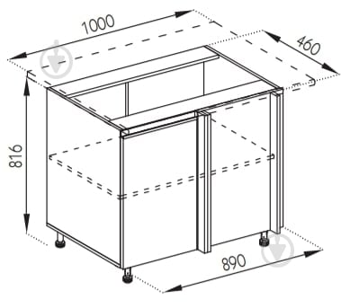 Тумба нижня Софі (Н 100 права) шовковий камінь/білий Світ Меблів - фото 5