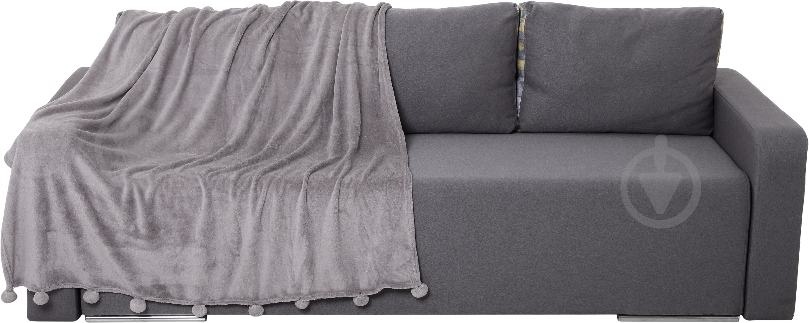 Плед Pompom 140x180 см серый Underprice - фото 1