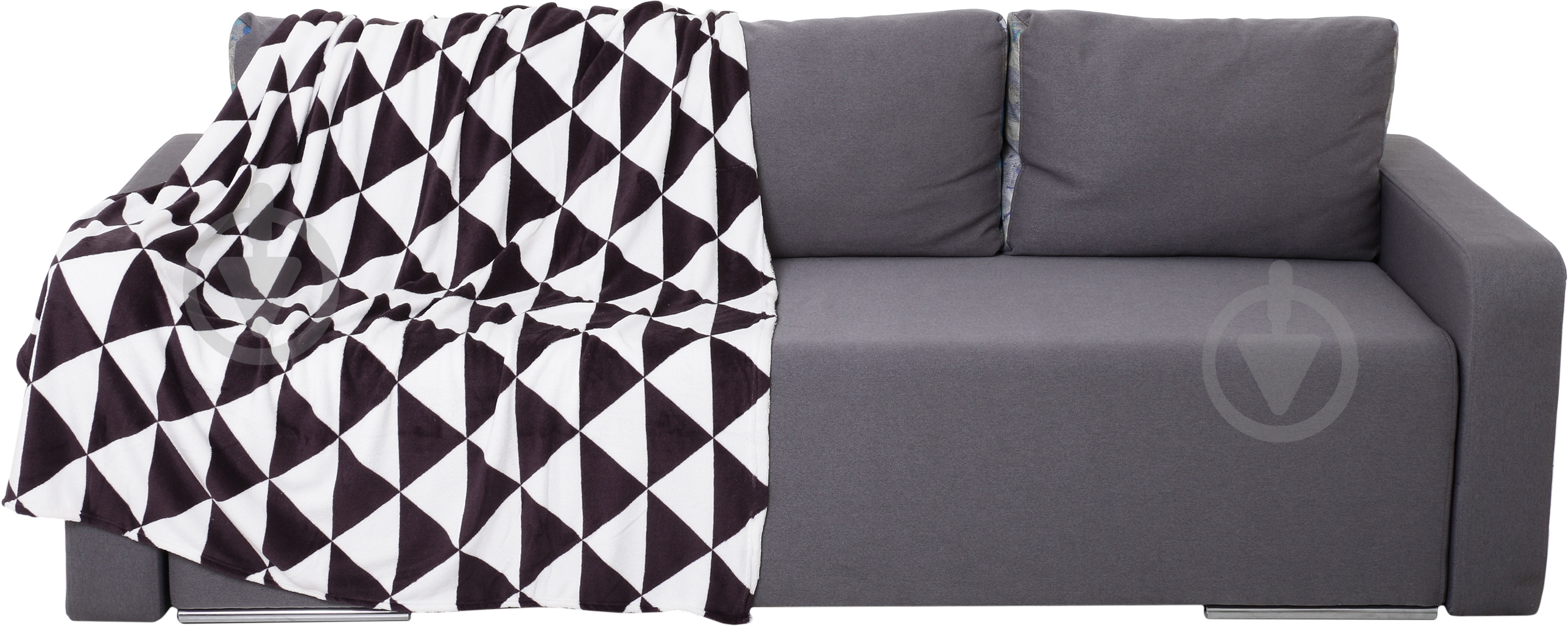 Плед Треугольник 140x180 см черно-белый Underprice - фото 1