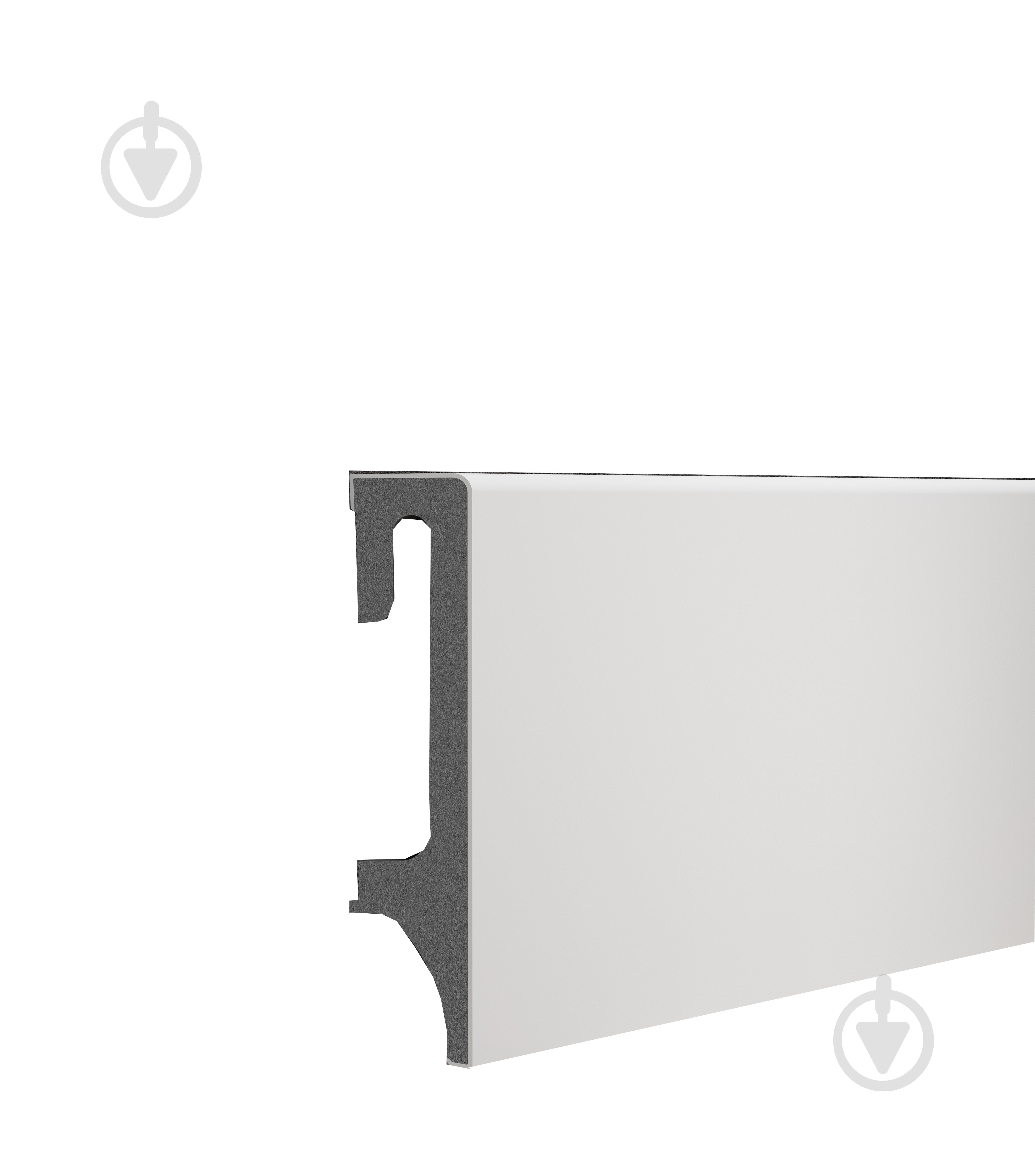 Плінтус ESPUMO 80 201 VOX білий мат 16х80х2500 мм - фото 1 Плінтус ESPUMO 80 201 VOX білий мат 16х80х2500 мм - фото 1