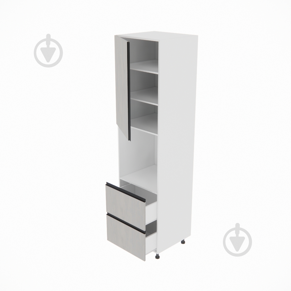 Пенал Софі (П 60 ДШ (920)) шовковий камінь/білий Світ Меблів - фото 2 Пенал Софі (П 60 ДШ (920)) шовковий камінь/білий Світ Меблів - фото 2