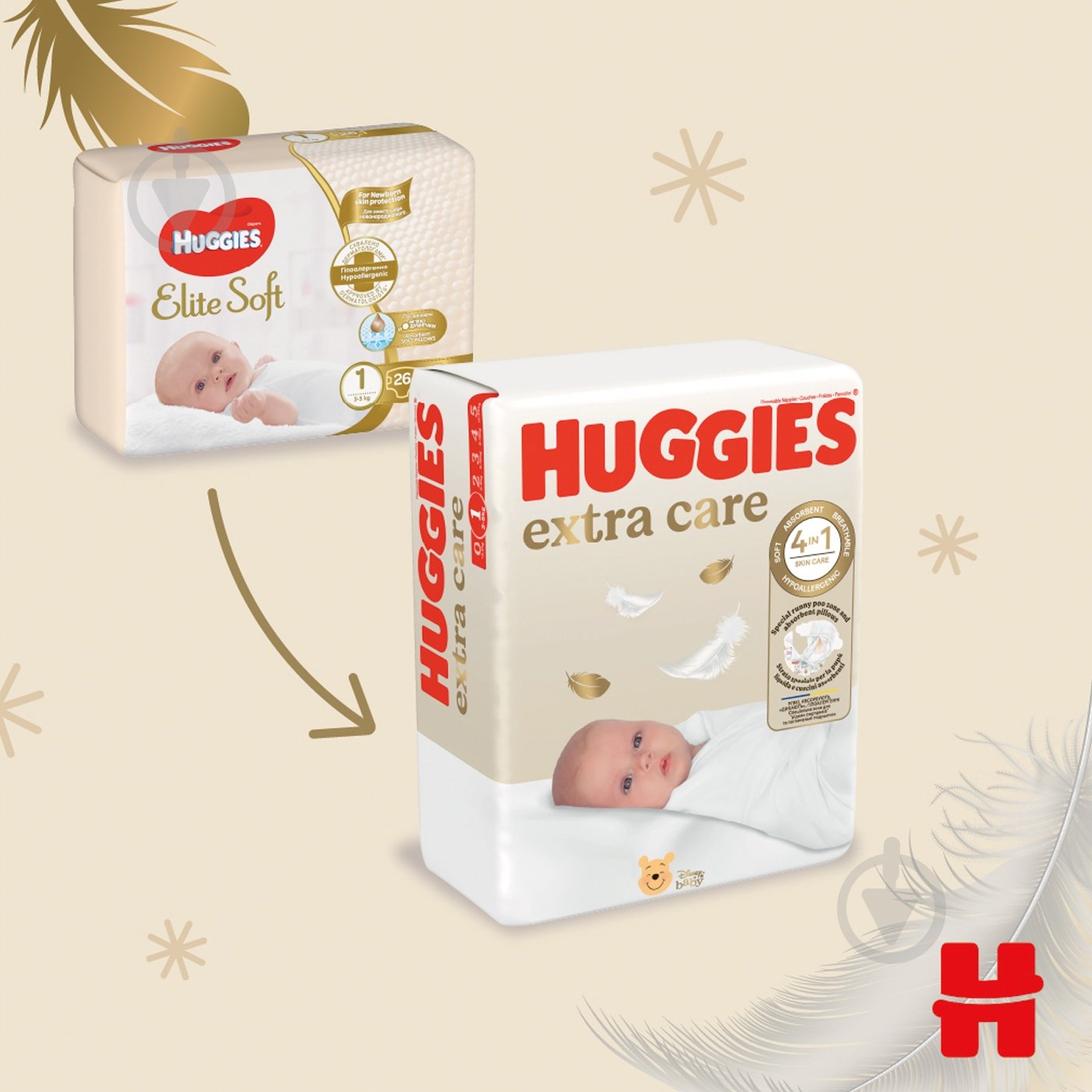 Підгузки Huggies Extra Care 2 3-6 кг 24 шт. - фото 3
