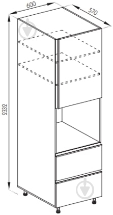 Пенал Софі (П 60 ДШ (920)) глиняний сірий/білий Світ Меблів - фото 5 Пенал Софі (П 60 ДШ (920)) глиняний сірий/білий Світ Меблів - фото 5