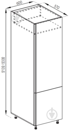 Шафа під холодильник Софі (П 60 Х (920)) кашемір/білий Світ Меблів - фото 5 Шафа під холодильник Софі (П 60 Х (920)) кашемір/білий Світ Меблів - фото 5