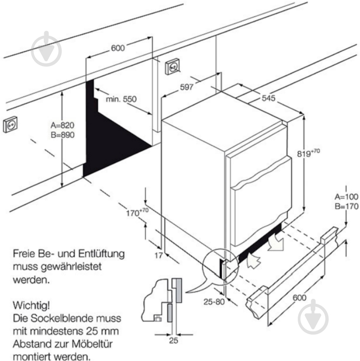 Встраиваемая морозильная камера AEG ABB68211AF - фото 3