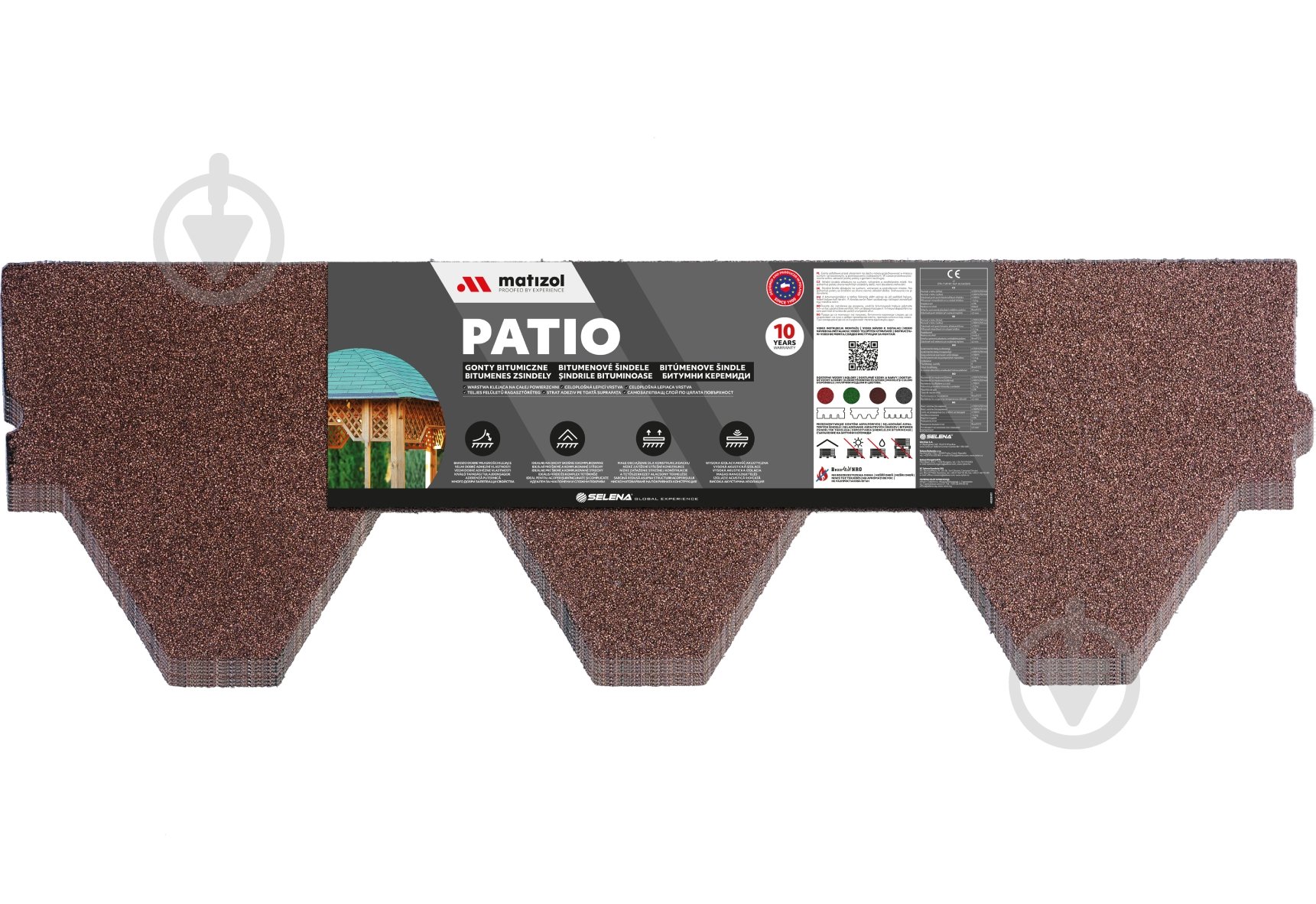 Бітумна черепиця MATIZOL® PATIO сота коричневий 3 кв.м - фото 5