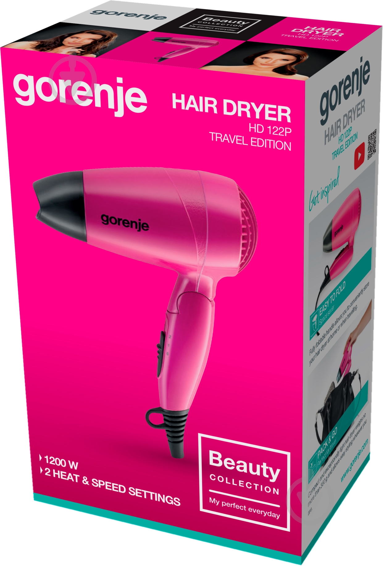 Фен дорожный Gorenje HD122P - фото 2 Фен дорожный Gorenje HD122P - фото 2